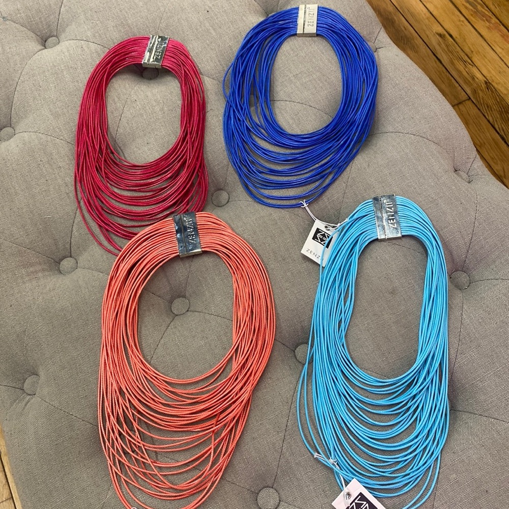 NWT Zenzii Tightrope Necklace in Coral, Bright Blue, Cobalt Blue, Hot Pink